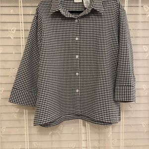 WHITE STAG | GENTLY WORN | BLACK&WHITE GINGHAM BUTTON UP | LARGE